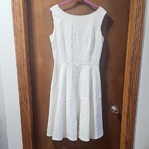 Tatyana White Textured Midi Dress